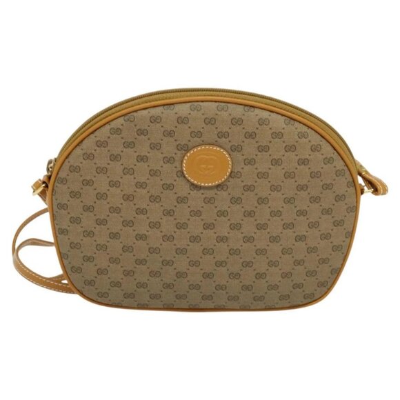 GUCCI Micro GG Supreme Shoulder Bag PVC Brown Gold - Picture 12 of 16
